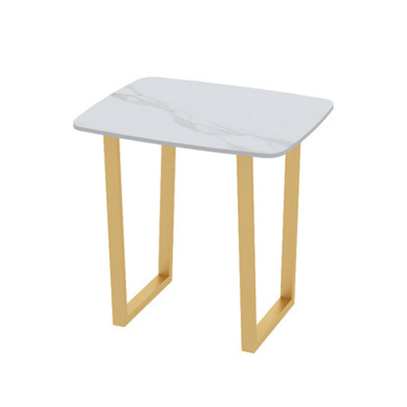 Rectangle Double Pedestal Dining Table Glam Stone Table for Milk Tea Shop