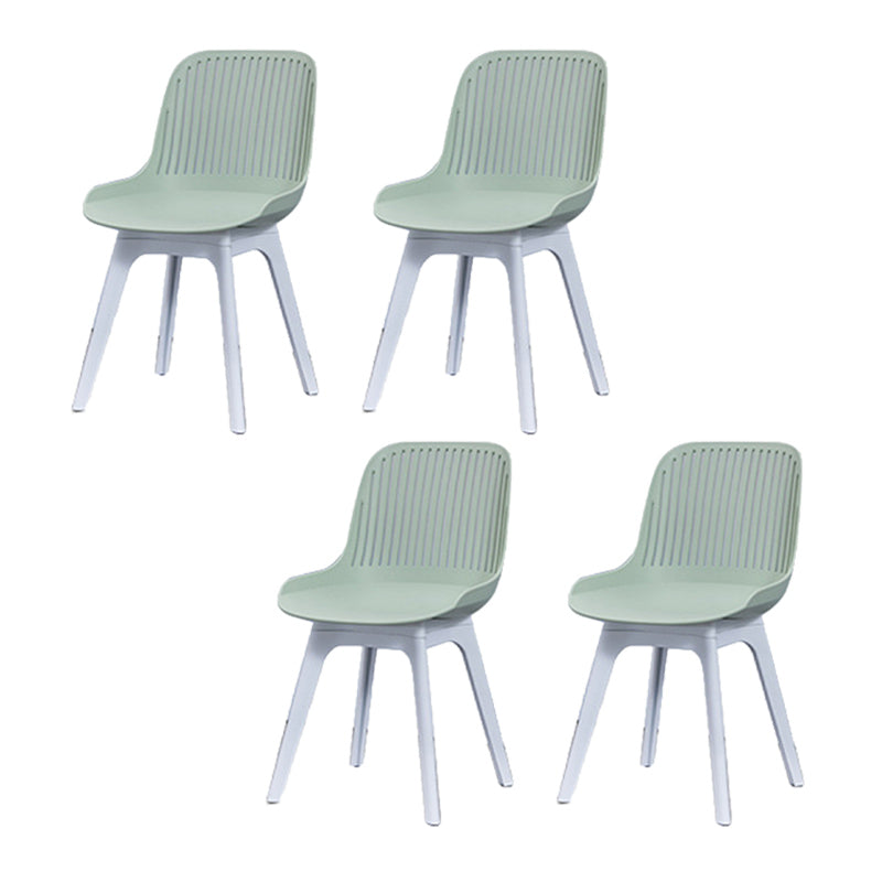 Nordic Style Armless Side Chairs Plastic Chairs with Plastic Legs for Home Use
