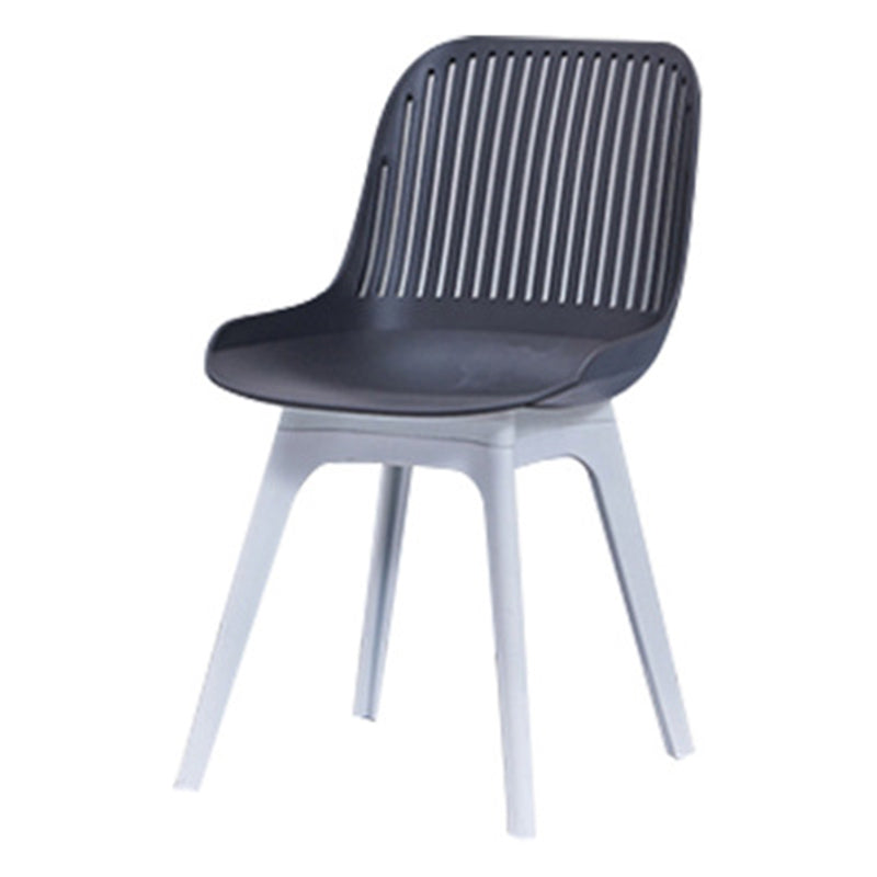 Nordic Style Armless Side Chairs Plastic Chairs with Plastic Legs for Home Use