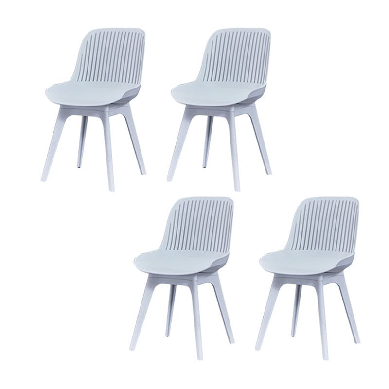 Nordic Style Armless Side Chairs Plastic Chairs with Plastic Legs for Home Use