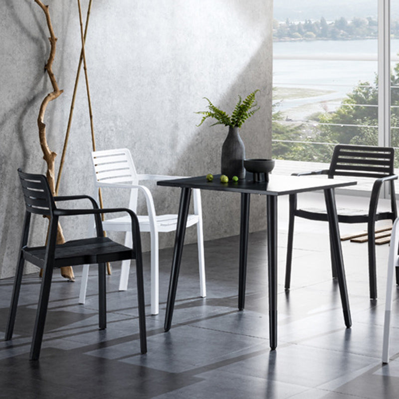 Nordic Style Arm Side Chairs Plastic Chairs with 4 Legs for Home Use