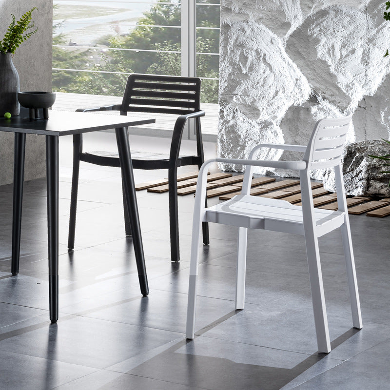 Nordic Style Arm Side Chairs Plastic Chairs with 4 Legs for Home Use
