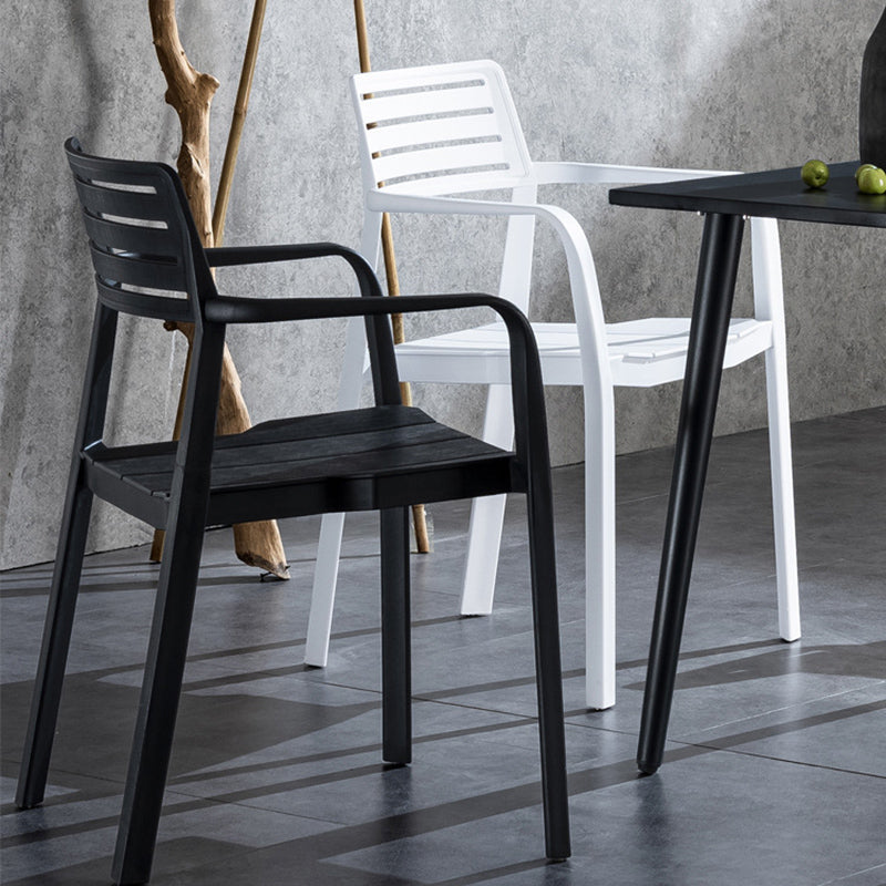 Nordic Style Arm Side Chairs Plastic Chairs with 4 Legs for Home Use
