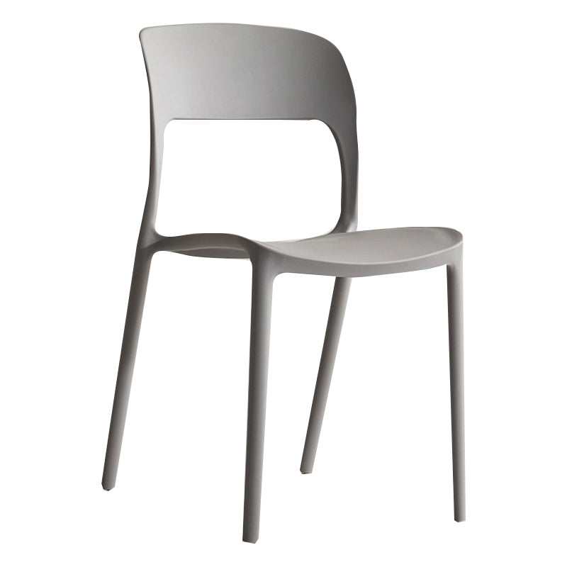 Nordic Style Armless Side Chairs Open Back Chairs with Plastic Legs for Home Use