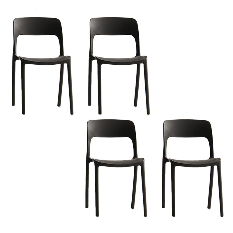 Nordic Style Armless Side Chairs Open Back Chairs with Plastic Legs for Home Use
