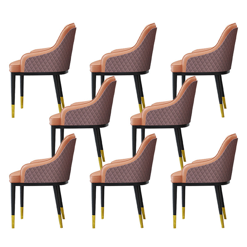 Glam Kitchen Dining Arm Chairs Faux Leather Kitchen Dining Chairs