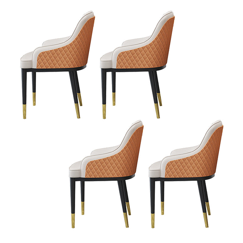 Glam Kitchen Dining Arm Chairs Faux Leather Kitchen Dining Chairs