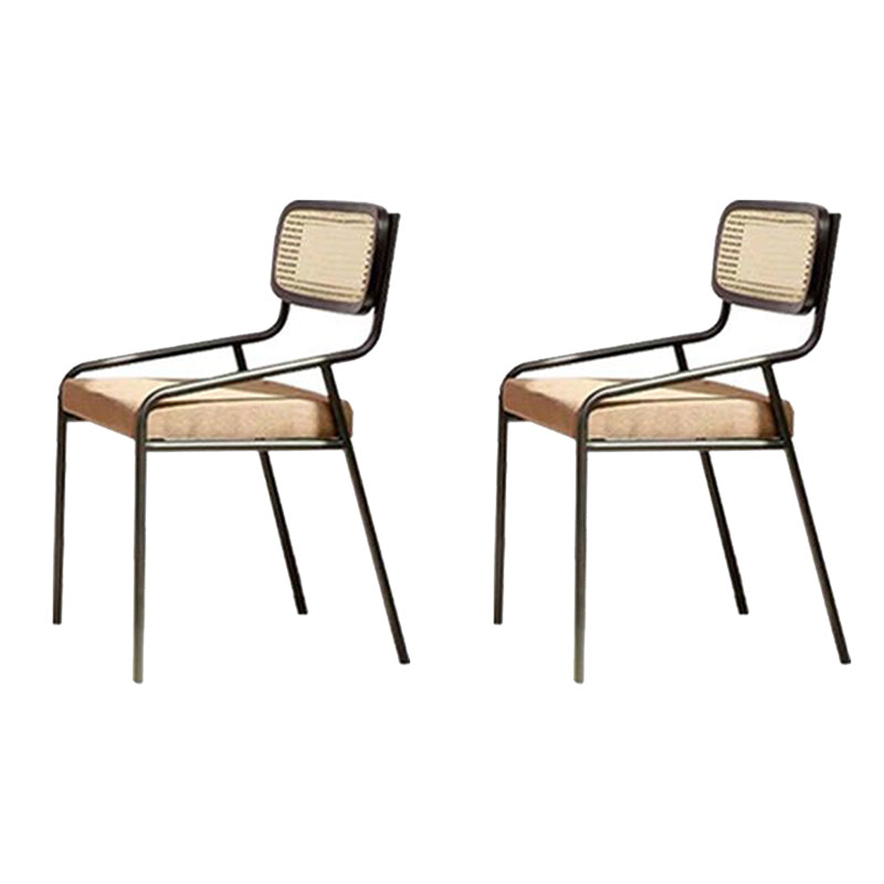 Upholstered Dining Chairs Open Back Dining Chairs with Metal Legs
