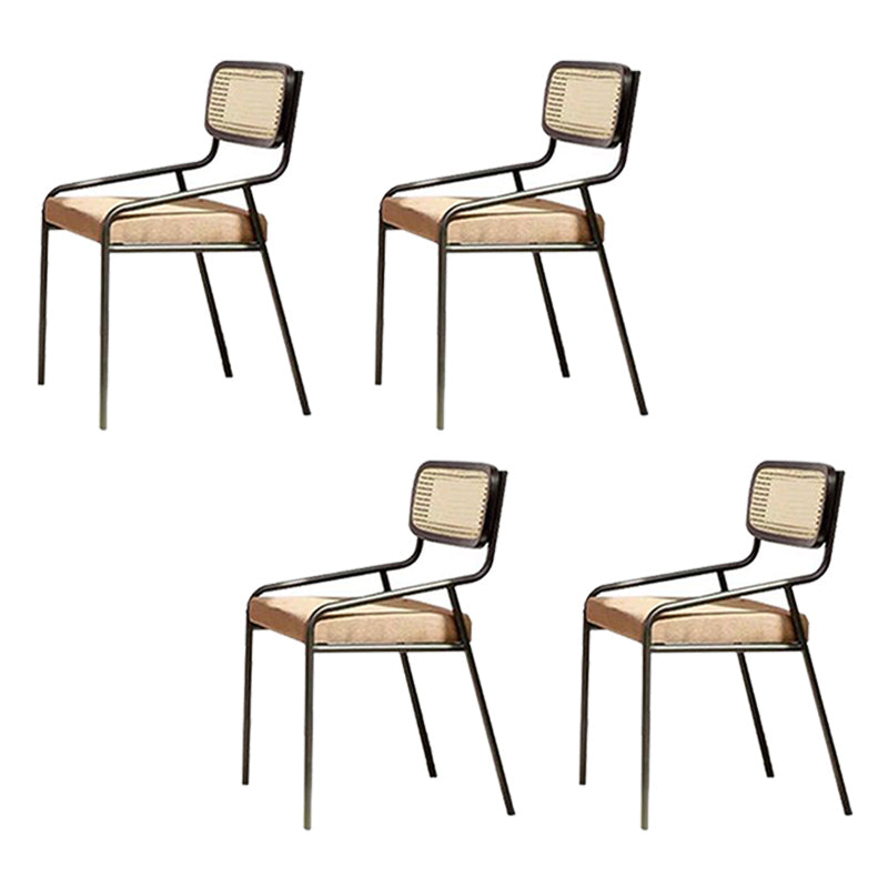 Upholstered Dining Chairs Open Back Dining Chairs with Metal Legs