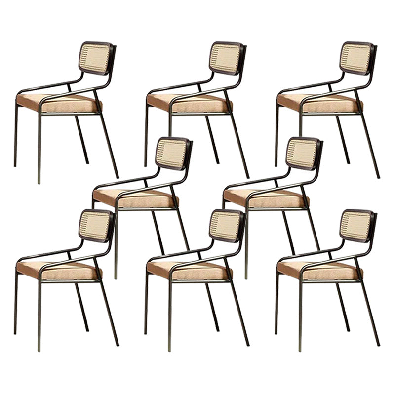 Upholstered Dining Chairs Open Back Dining Chairs with Metal Legs