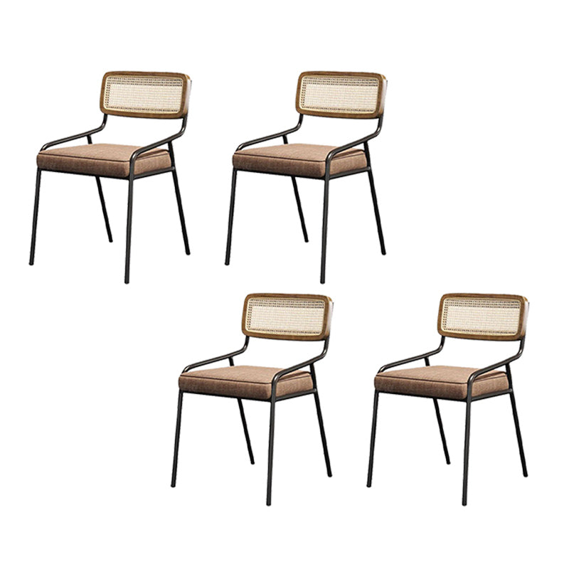 Upholstered Dining Chairs Open Back Dining Chairs with Metal Legs