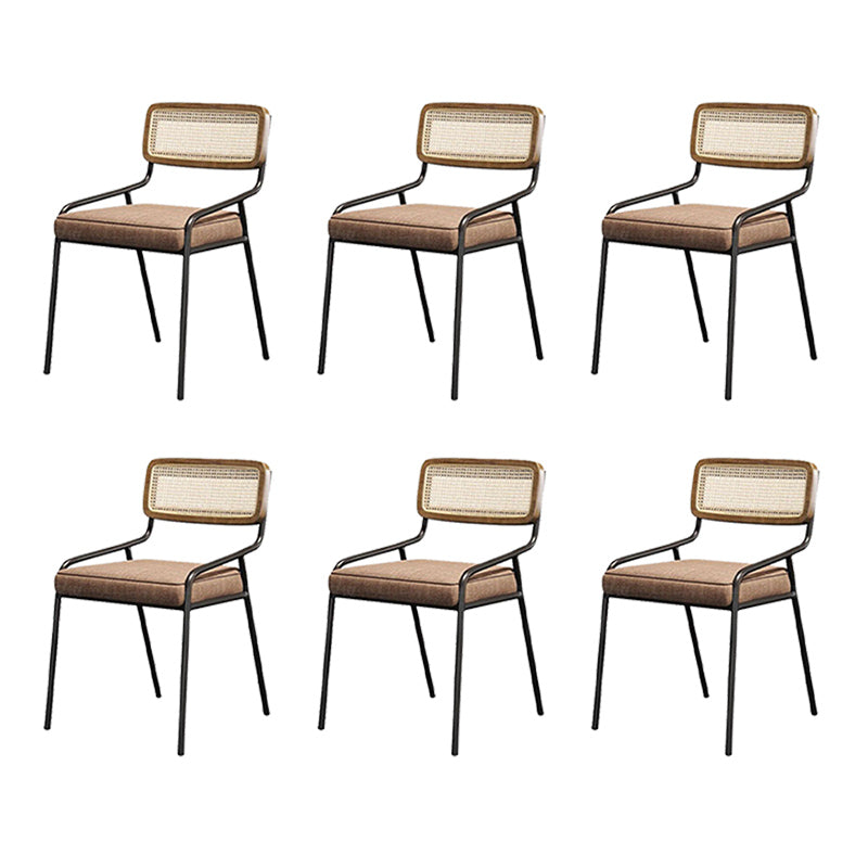 Upholstered Dining Chairs Open Back Dining Chairs with Metal Legs