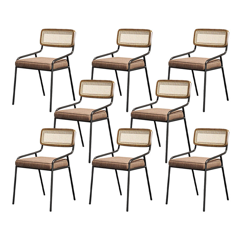 Upholstered Dining Chairs Open Back Dining Chairs with Metal Legs