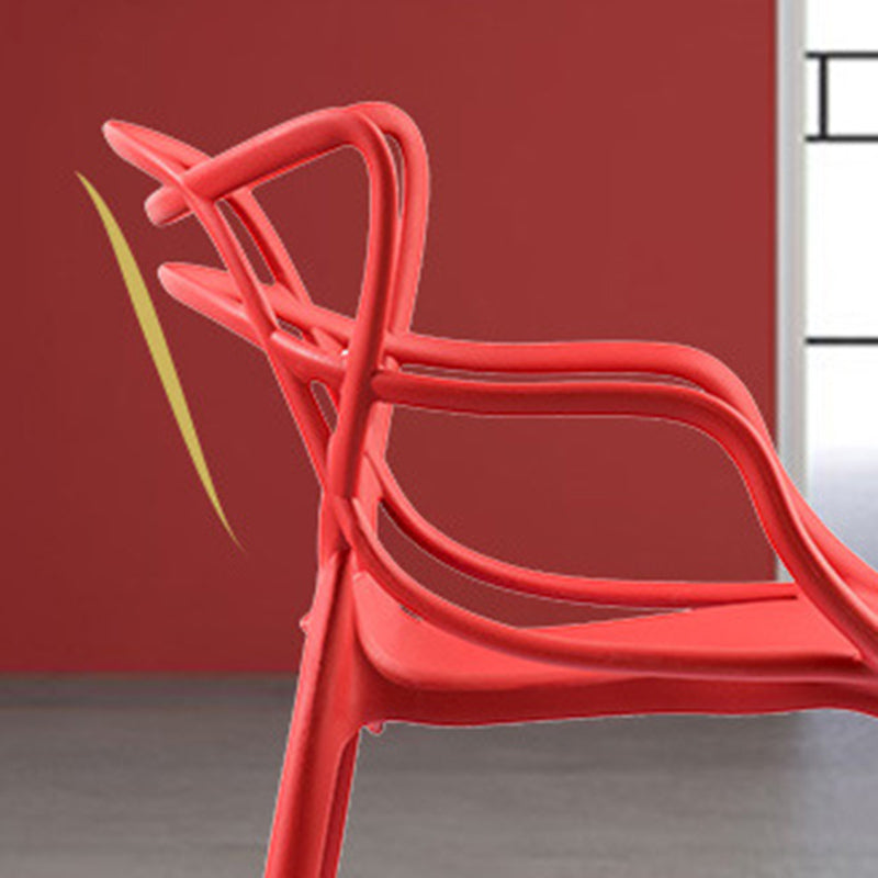 Nordic Style Arm Side Chairs Open Back Chairs with Plastic Legs for Kitchen