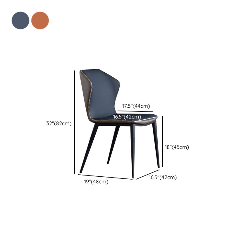 Modern Style Armless Side Chairs Windsor Back Side Chair with Metal Legs