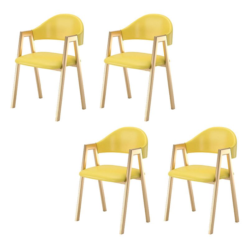 Upholstered Dining Chair Open Back Dining Chair with Gold Metal Legs