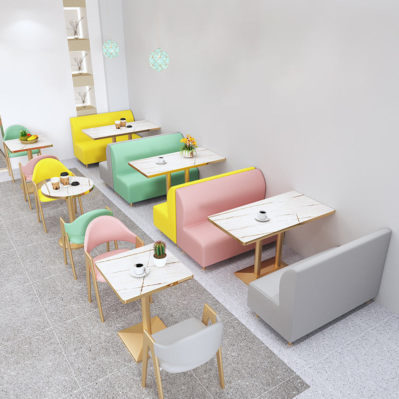 Upholstered Dining Chair Open Back Dining Chair with Gold Metal Legs