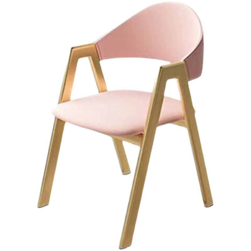 Upholstered Dining Chair Open Back Dining Chair with Gold Metal Legs