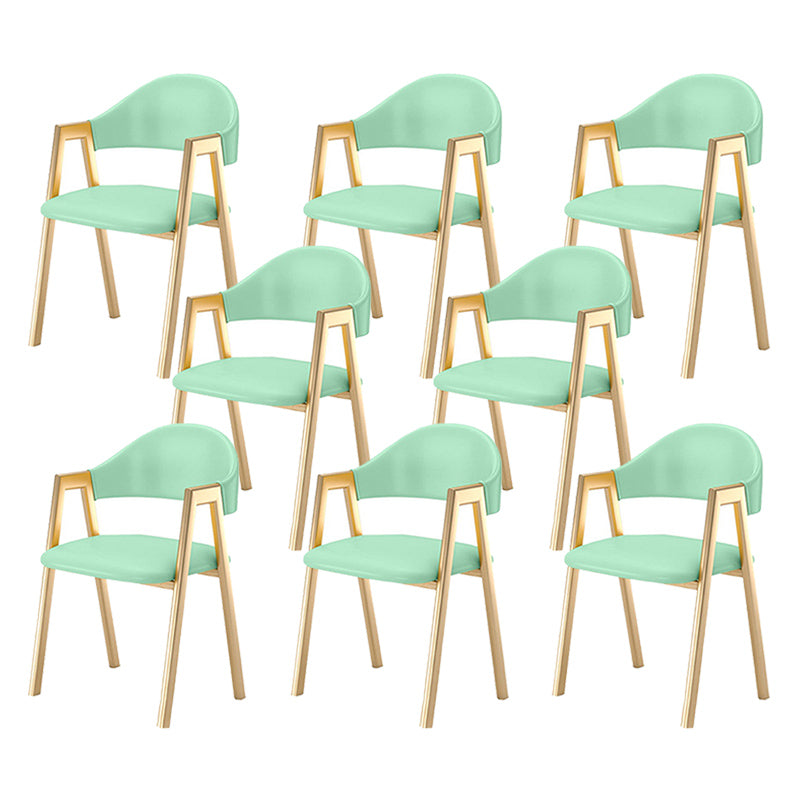 Upholstered Dining Chair Open Back Dining Chair with Gold Metal Legs