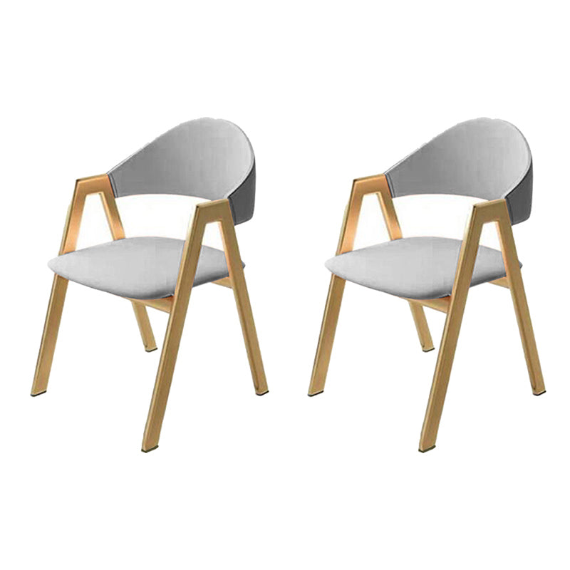 Upholstered Dining Chair Open Back Dining Chair with Gold Metal Legs