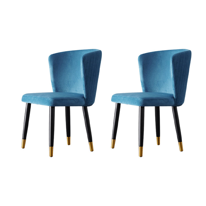 Glam Style Armless Side Chairs Wooden Chair with Wood Legs for Kitchen