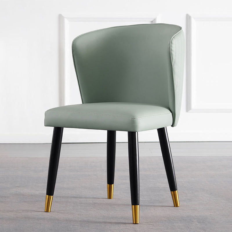 Glam Style Armless Side Chairs Wooden Chair with Wood Legs for Kitchen