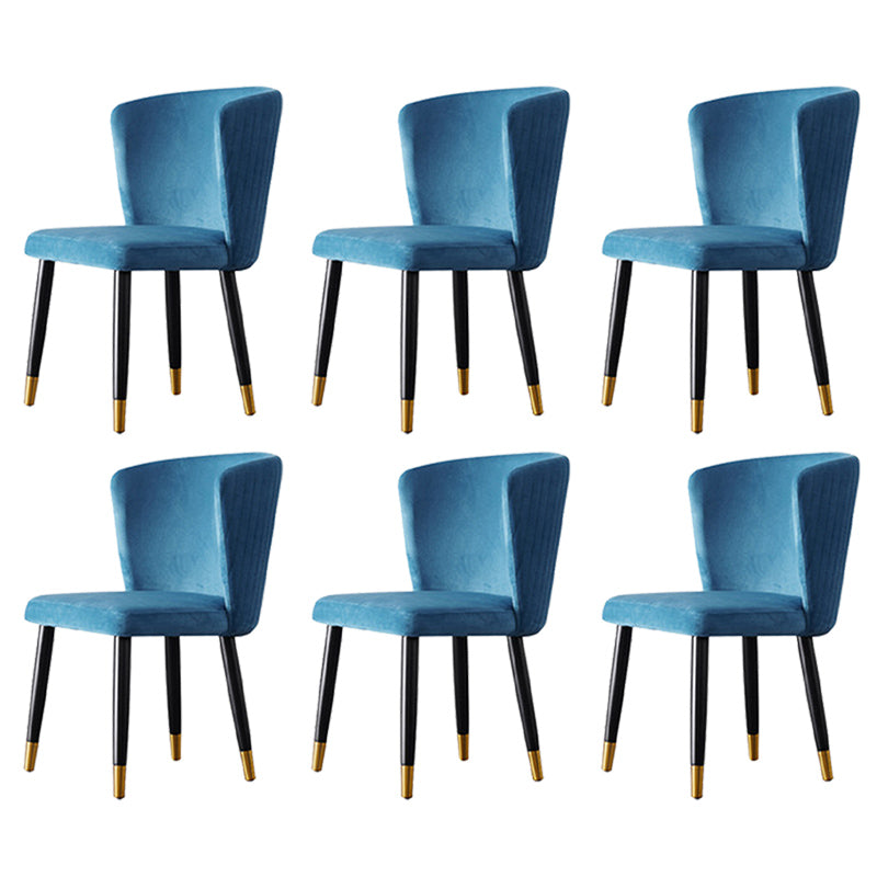 Glam Style Armless Side Chairs Wooden Chair with Wood Legs for Kitchen