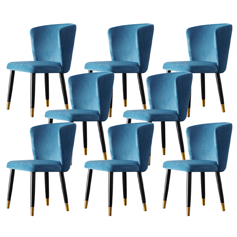 Glam Style Armless Side Chairs Wooden Chair with Wood Legs for Kitchen