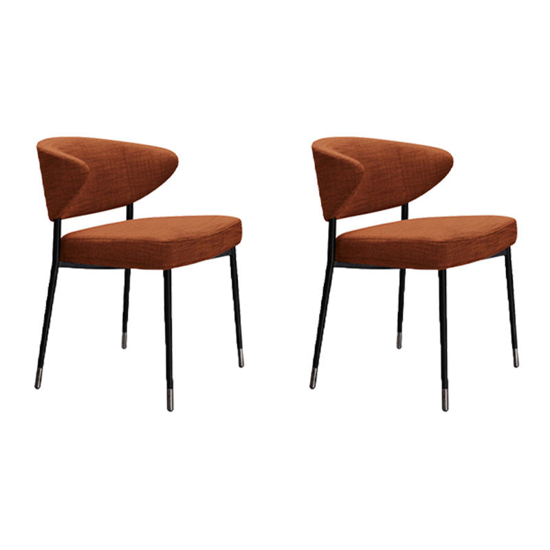 Upholstered Dining Arm Chairs Open Back Dining Chairs with Metal Legs