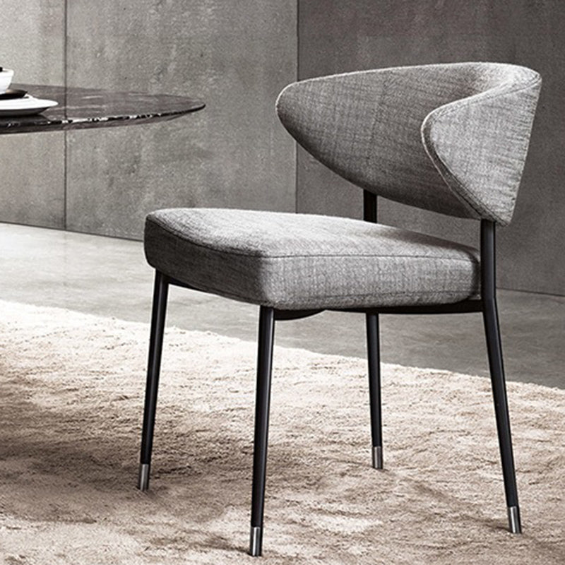 Upholstered Dining Arm Chairs Open Back Dining Chairs with Metal Legs