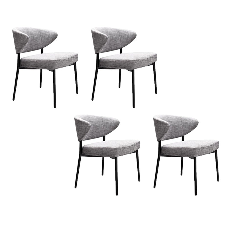 Upholstered Dining Arm Chairs Open Back Dining Chairs with Metal Legs