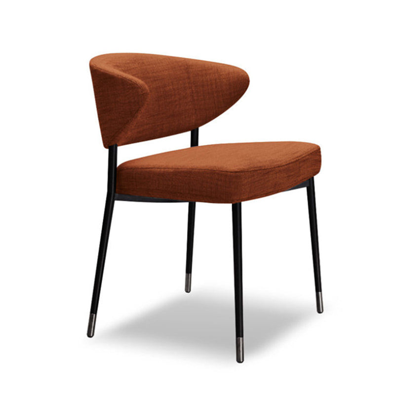 Upholstered Dining Arm Chairs Open Back Dining Chairs with Metal Legs