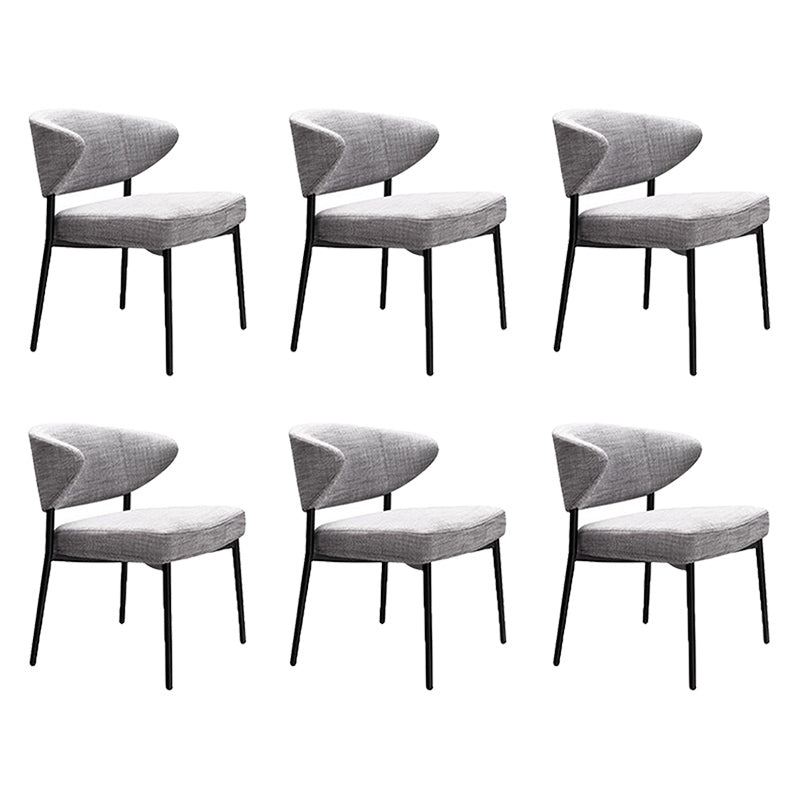 Upholstered Dining Arm Chairs Open Back Dining Chairs with Metal Legs