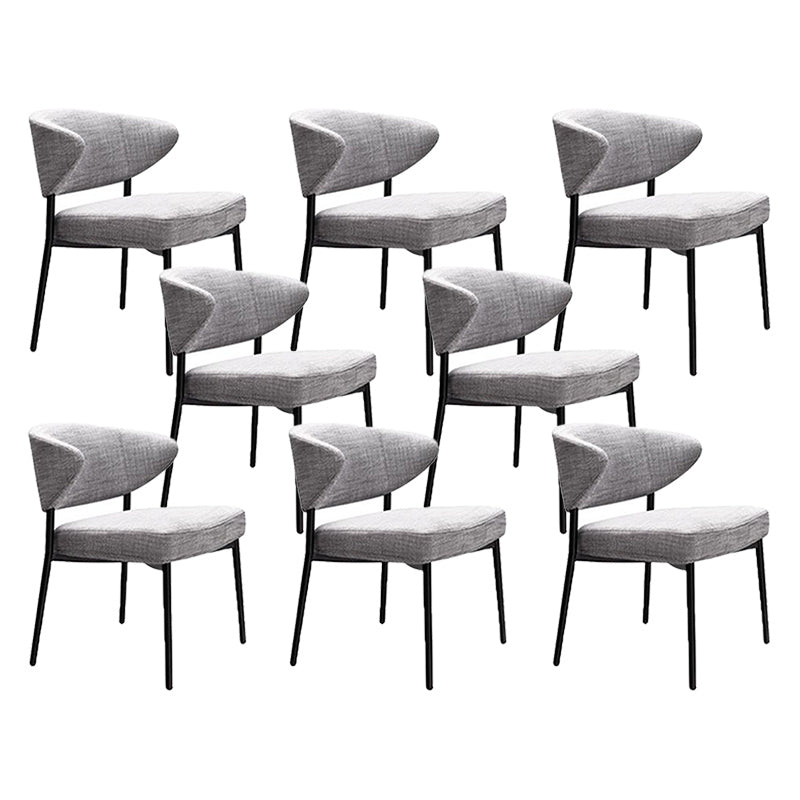 Upholstered Dining Arm Chairs Open Back Dining Chairs with Metal Legs