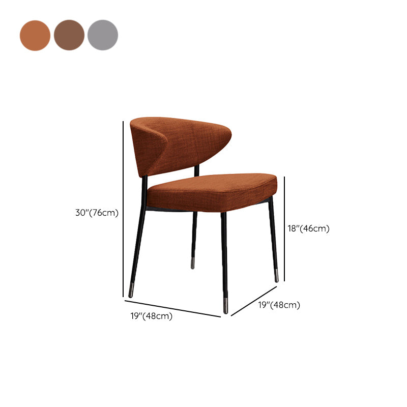 Upholstered Dining Arm Chairs Open Back Dining Chairs with Metal Legs