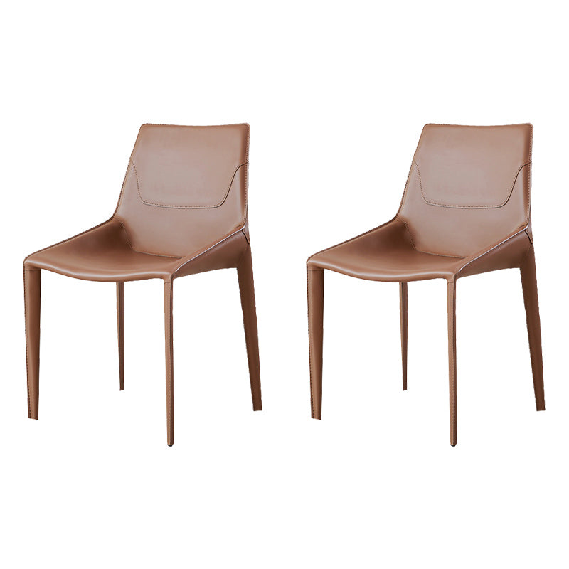 Upholstered Dining Armless Chairs Faux Leather Kitchen Dining Chairs