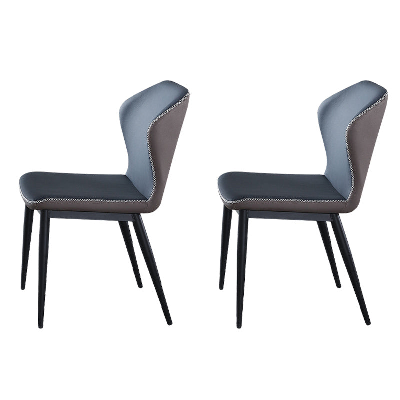 Wingback Side Chairs Faux Leather Kitchen Dining Armless Chairs