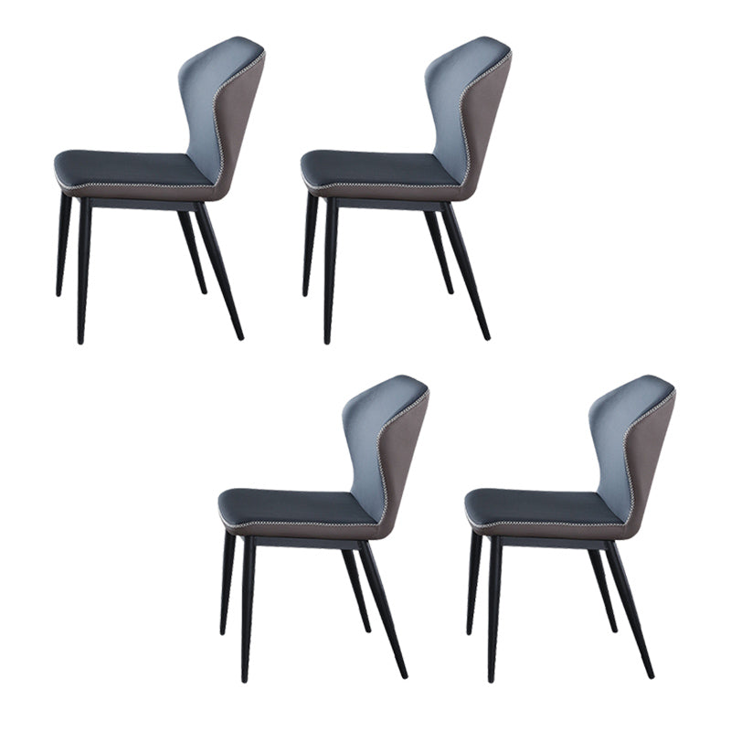 Wingback Side Chairs Faux Leather Kitchen Dining Armless Chairs