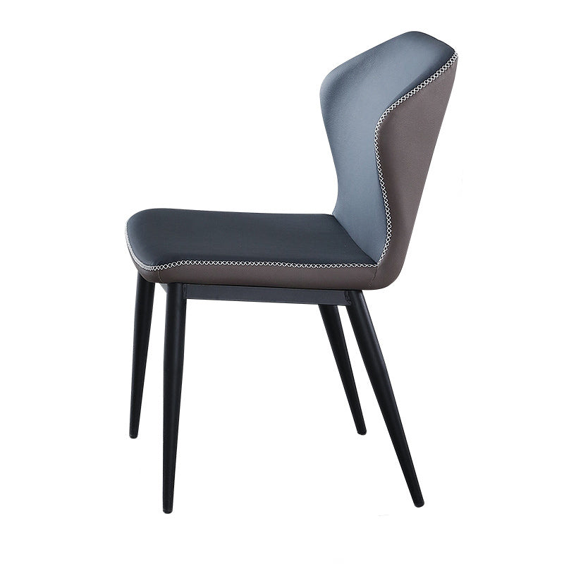 Wingback Side Chairs Faux Leather Kitchen Dining Armless Chairs