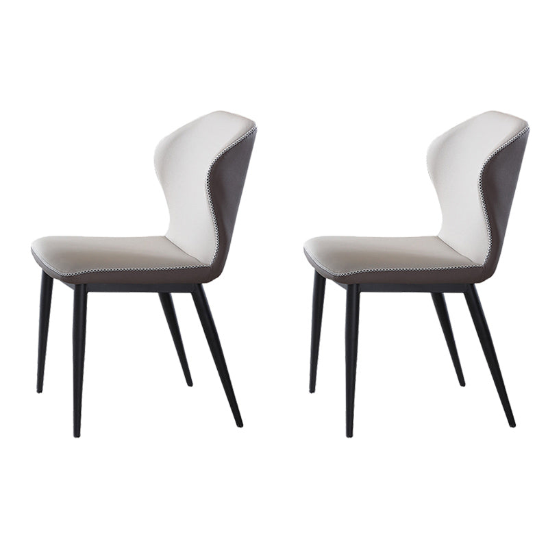 Wingback Side Chairs Faux Leather Kitchen Dining Armless Chairs