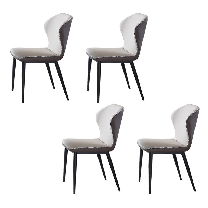 Wingback Side Chairs Faux Leather Kitchen Dining Armless Chairs