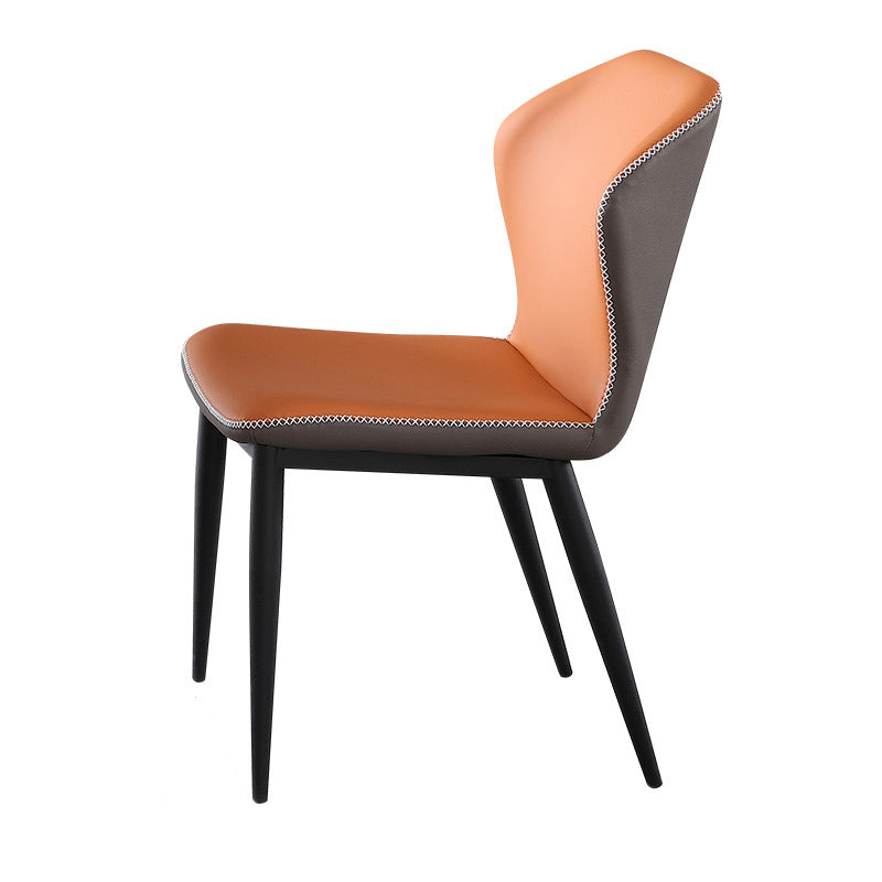 Wingback Side Chairs Faux Leather Kitchen Dining Armless Chairs