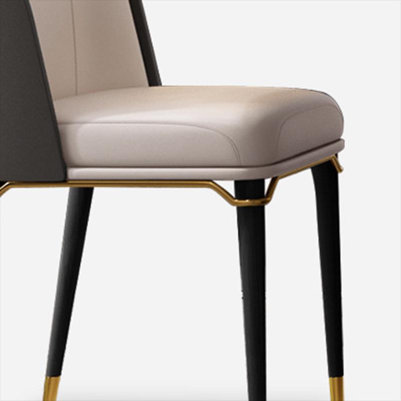 Glam Style Faux Leather Chair Parsons Chair with Wood Legs for Kitchen