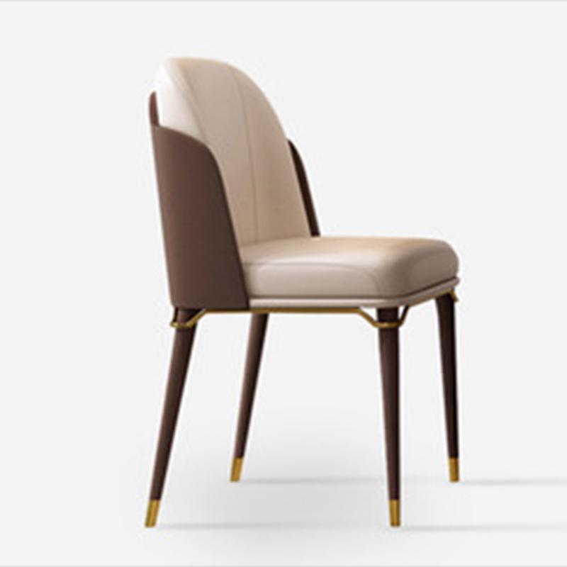 Glam Style Faux Leather Chair Parsons Chair with Wood Legs for Kitchen