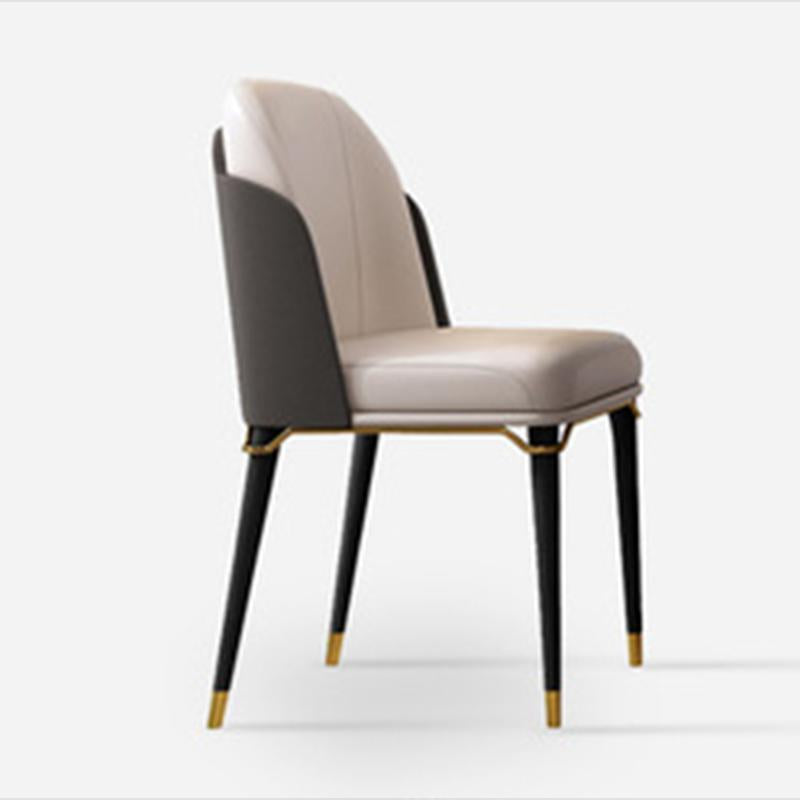 Glam Style Faux Leather Chair Parsons Chair with Wood Legs for Kitchen