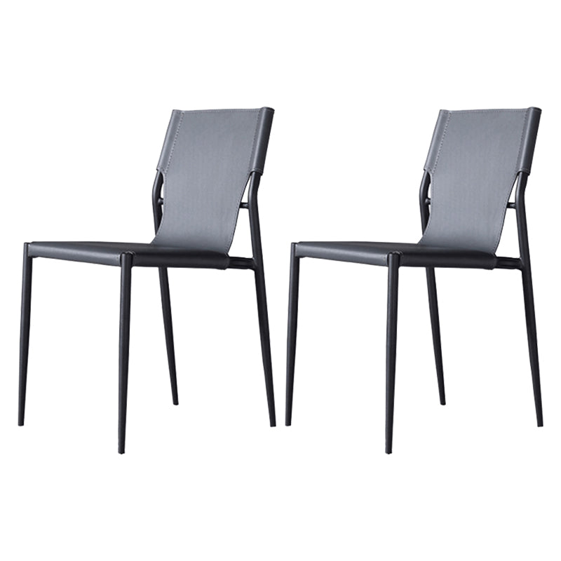 Modern Style Side Chair Leather Dining Chair with 4 Legs for Home Use