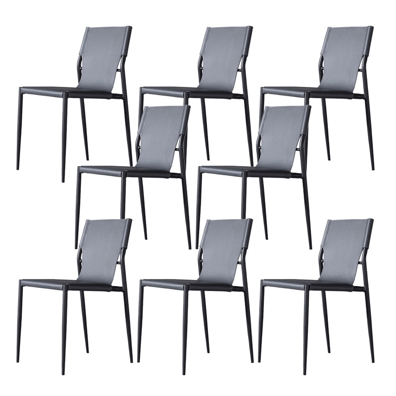 Modern Style Side Chair Leather Dining Chair with 4 Legs for Home Use