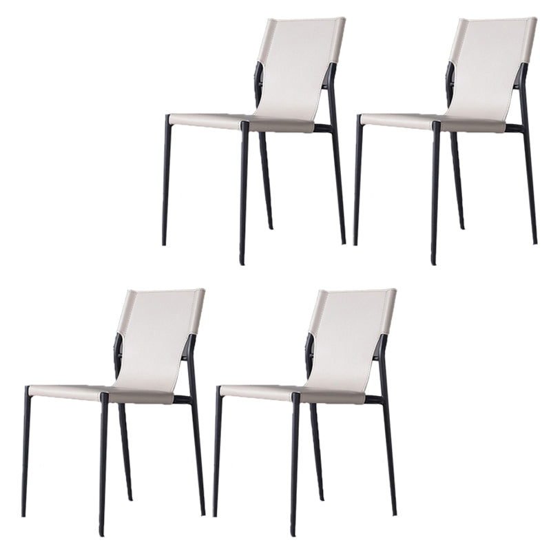 Modern Style Side Chair Leather Dining Chair with 4 Legs for Home Use