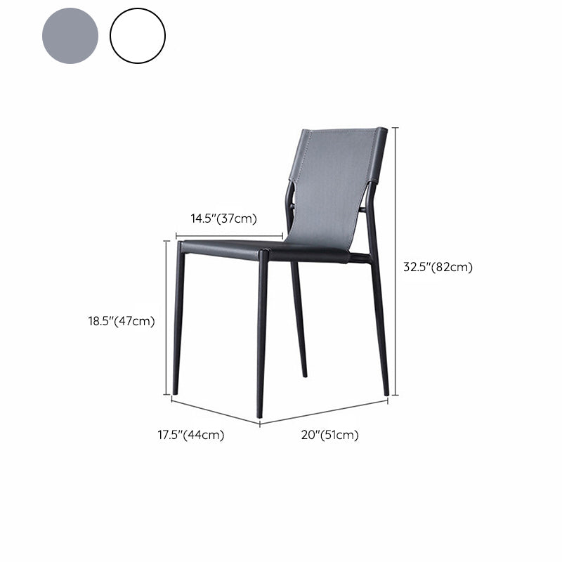 Modern Style Side Chair Leather Dining Chair with 4 Legs for Home Use