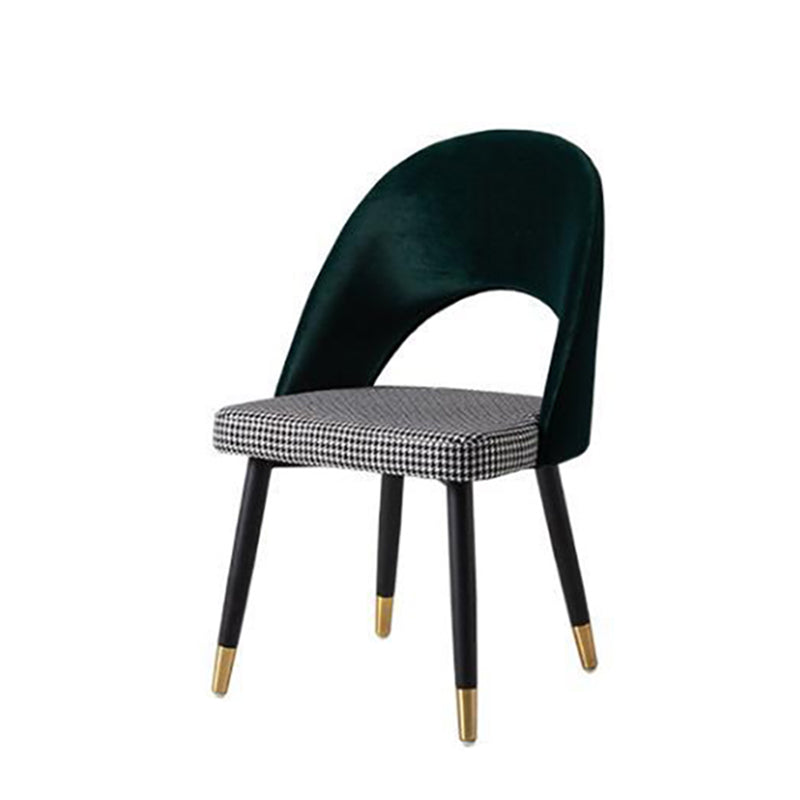 Glam Arm Chair Fabric Open Back Dining Chair for Dining Room